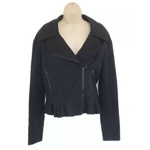 7 for All Mankind Asym Black Zip Moto Jacket